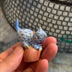 Hand painted porcelain cat